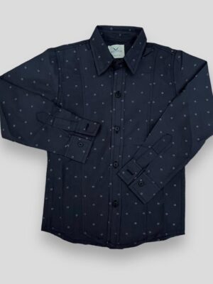 Camisa Poplin Rigida Con Recorte Manga Larga Niño